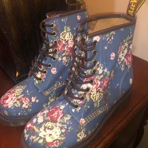 Dr. Martens denim flower boots